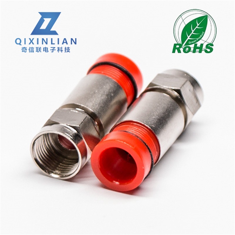 F头连接器 RG6/RG59全铜镀镍英制75-5射频公头