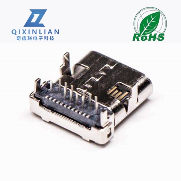 type-c母座连接器usb弯式插板贴板接PCB板