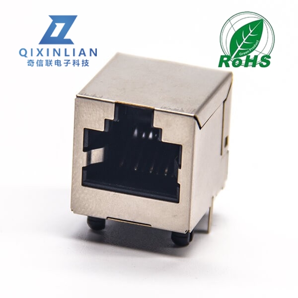 RJ45接口直式母座DIP式接PCB板带屏蔽插座8P8C